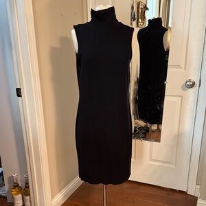 Adrienne Vittadini Black Sleeveless Midi Dress